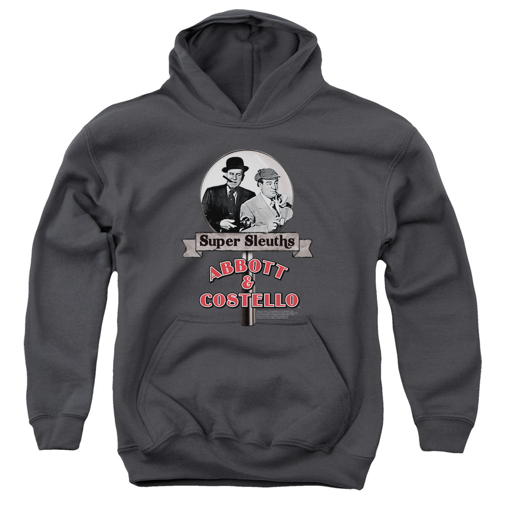 ABBOTT AND COSTELLO : SUPER SLEUTHS YOUTH PULL-OVER HOODIE CHARCOAL XL