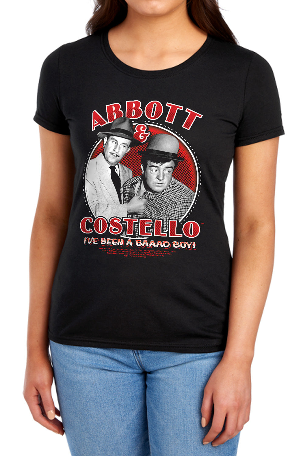 ABBOTT AND COSTELLO : BAD BOY S\S WOMENS TEE BLACK 2X