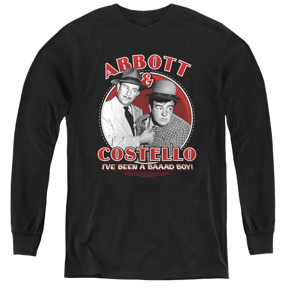 ABBOTT AND COSTELLO : BAD BOY L\S YOUTH BLACK LG