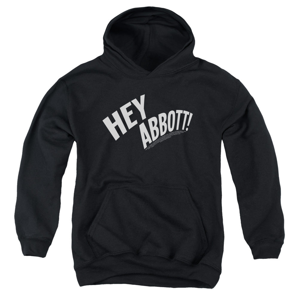 ABBOTT AND COSTELLO : HEY ABBOTT YOUTH PULL-OVER HOODIE BLACK MD