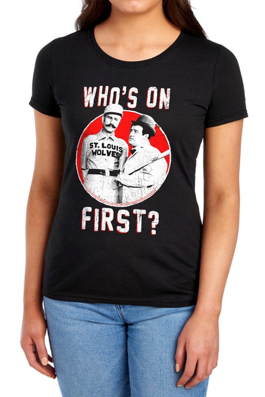 ABBOTT AND COSTELLO : FIRST WOMENS SHORT SLEEVE Black MD