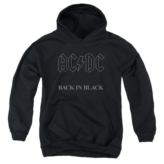 AC\DC : BACK IN BLACK YOUTH PULL-OVER HOODIE Black LG