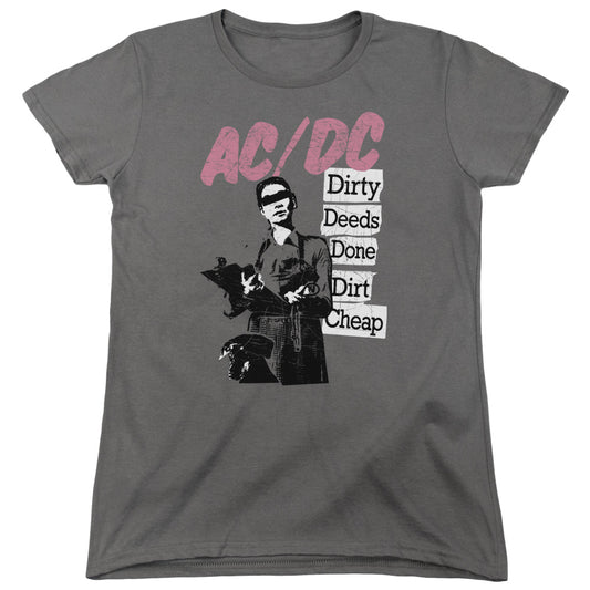 AC\DC : DIRTY DEEDS WOMENS SHORT SLEEVE CHARCOAL MD