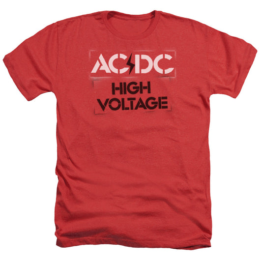 AC\DC : HIGH VOLTAGE STENCIL ADULT HEATHER Red MD