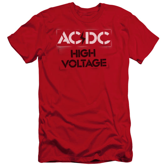 AC\DC : HIGH VOLTAGE STENCIL PREMUIM CANVAS ADULT SLIM FIT 30\1 Red 2X
