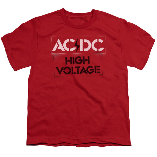 AC\DC : HIGH VOLTAGE STENCIL S\S YOUTH 18\1 Red LG