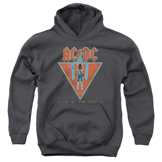 AC\DC : FLICK OF THE SWITCH YOUTH PULL-OVER HOODIE Charcoal LG