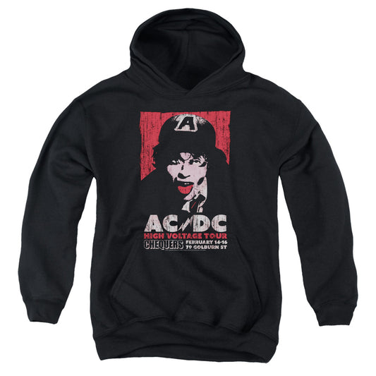 AC\DC : HIGH VOLTAGE LIVE 1975 YOUTH PULL-OVER HOODIE Black LG