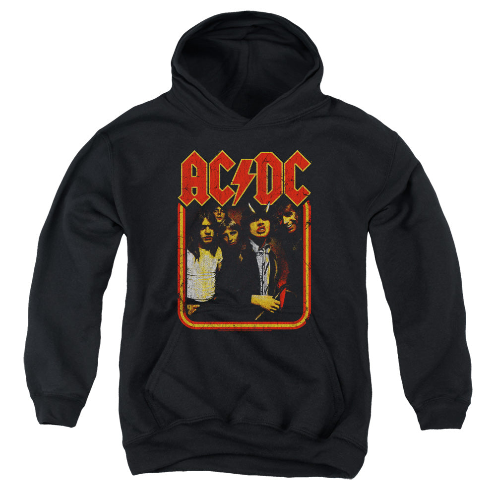 AC\DC : GROUP DISTRESSED YOUTH PULL-OVER HOODIE Black LG