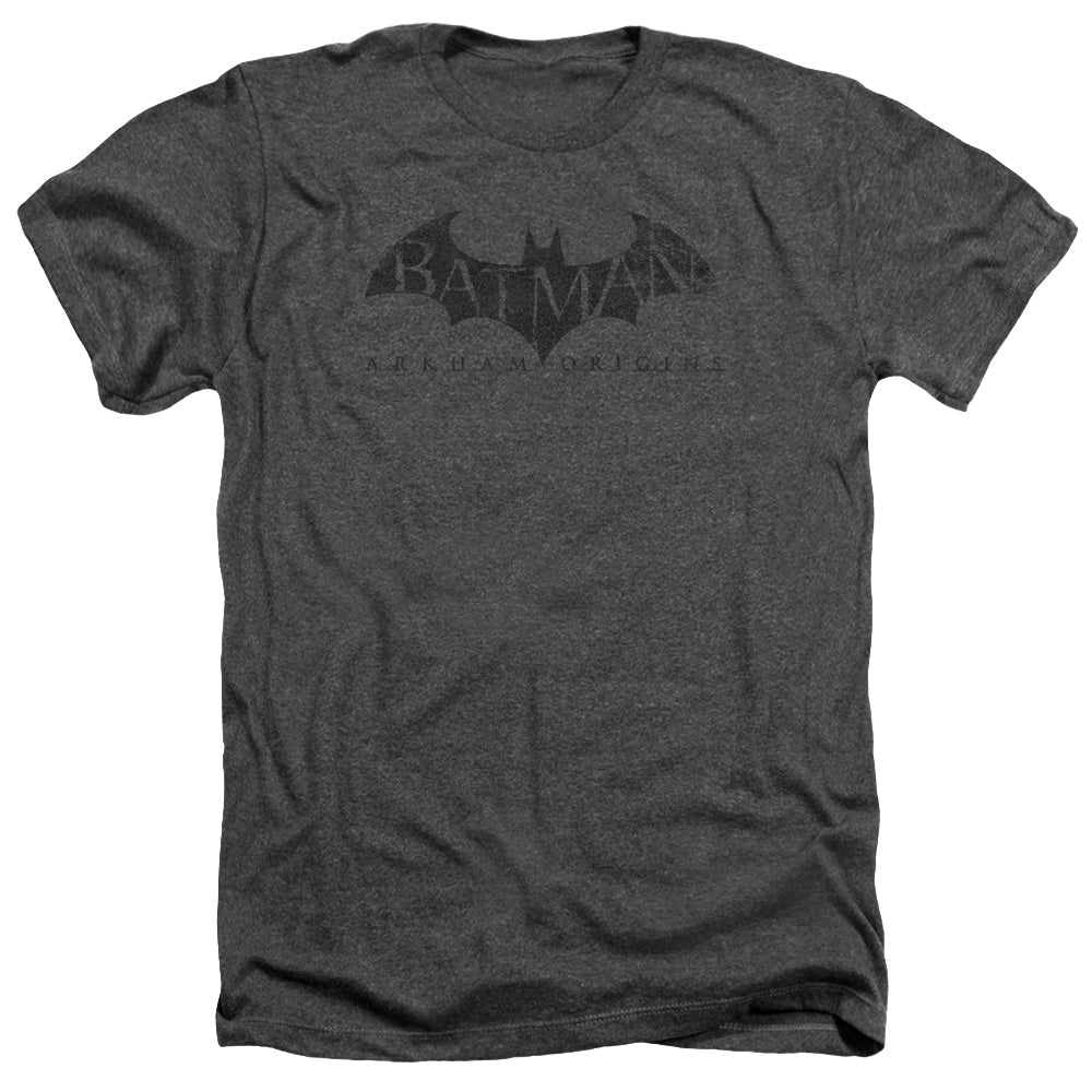 BATMAN ARKHAM ORIGINS : CRACKLE LOGO ADULT HEATHER CHARCOAL 2X