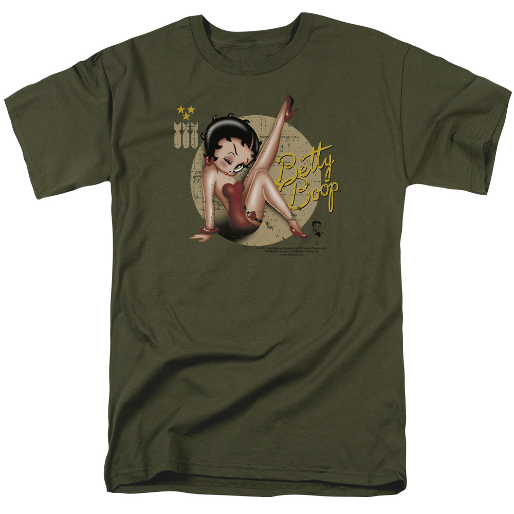 BETTY BOOP : NOSE ART S\S ADULT 18\1 MILITARY GREEN 3X