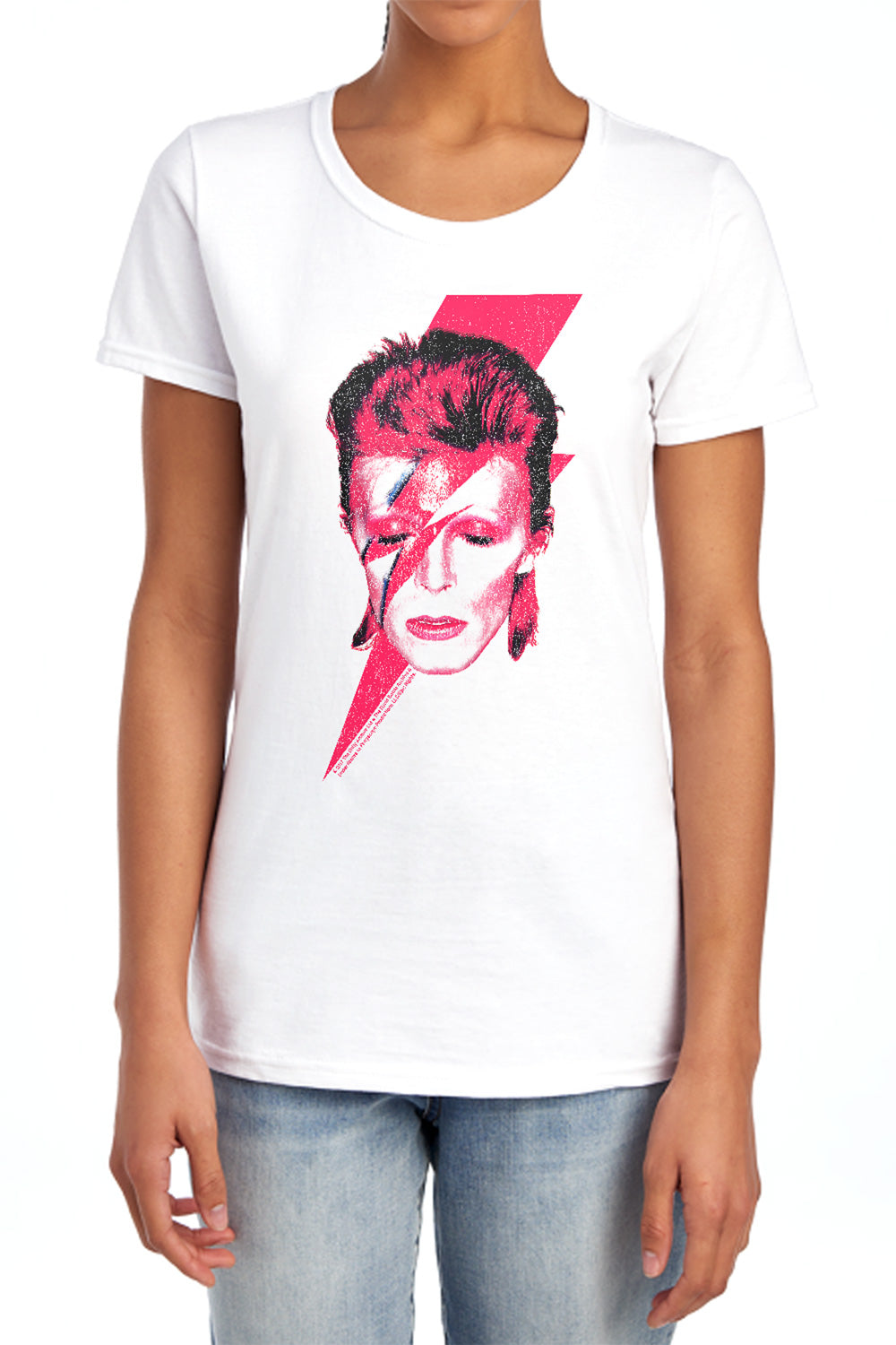 DAVID BOWIE : ALADDIN SANE WOMENS SHORT SLEEVE White 2X