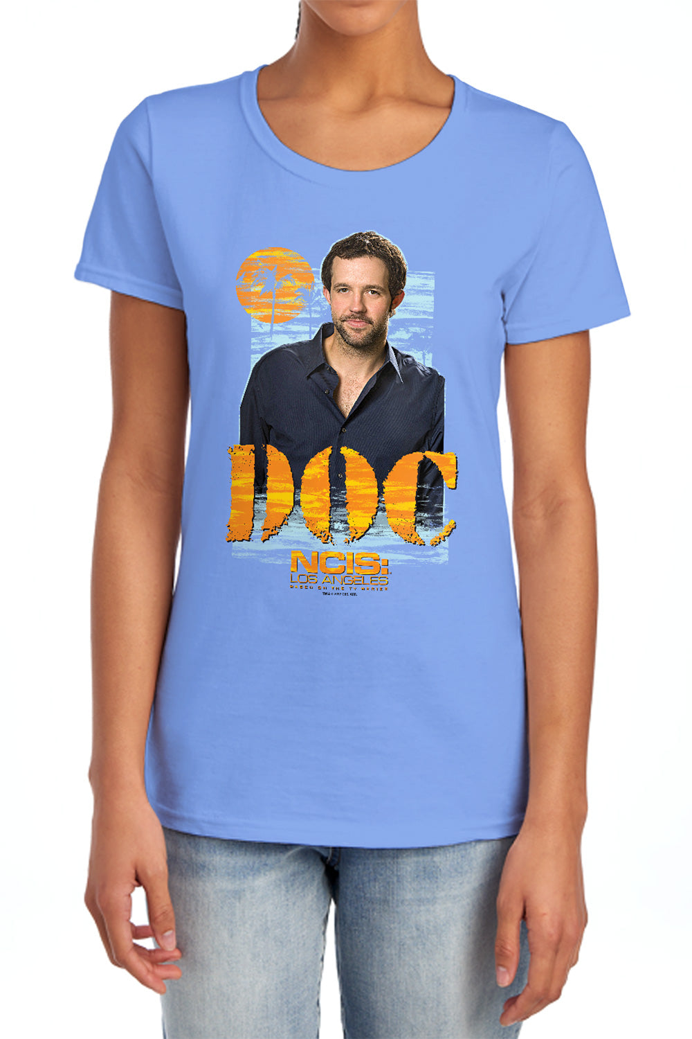 NCIS : LA : DOC WOMEN'S SHORT SLEEVE CAROLINA BLUE 2X