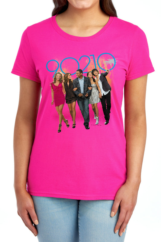 90210 : WALK DOWN THE STREET S\S WOMENS TEE HOT PINK MD