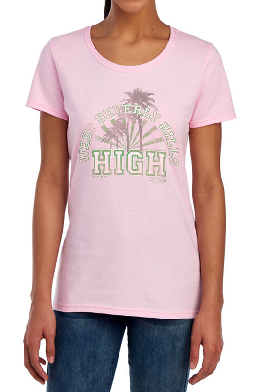 90210 : WEST BEVERLY HILLS HIGH S\S WOMENS TEE PINK LG