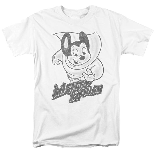 MIGHTY MOUSE : MIGHTY SKETCH S\S ADULT 18\1 WHITE 2X