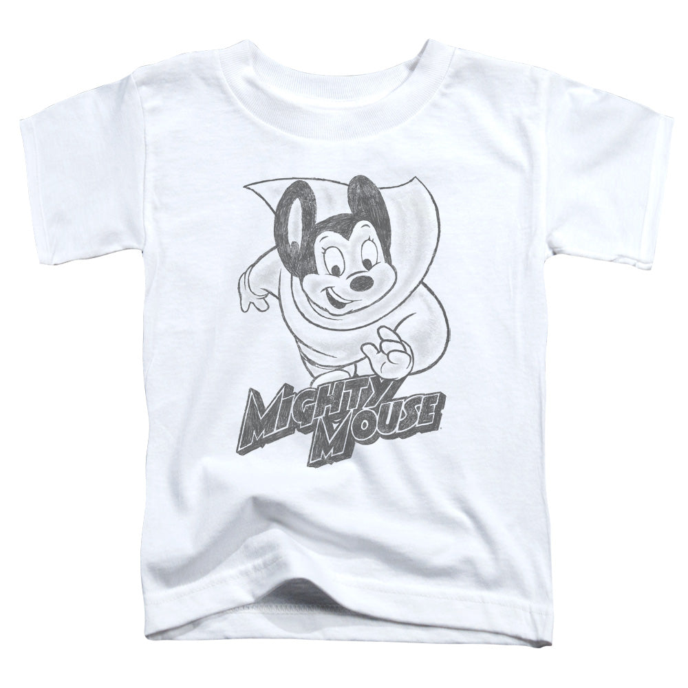 MIGHTY MOUSE : MIGHTY SKETCH S\S TODDLER TEE WHITE LG (4T)