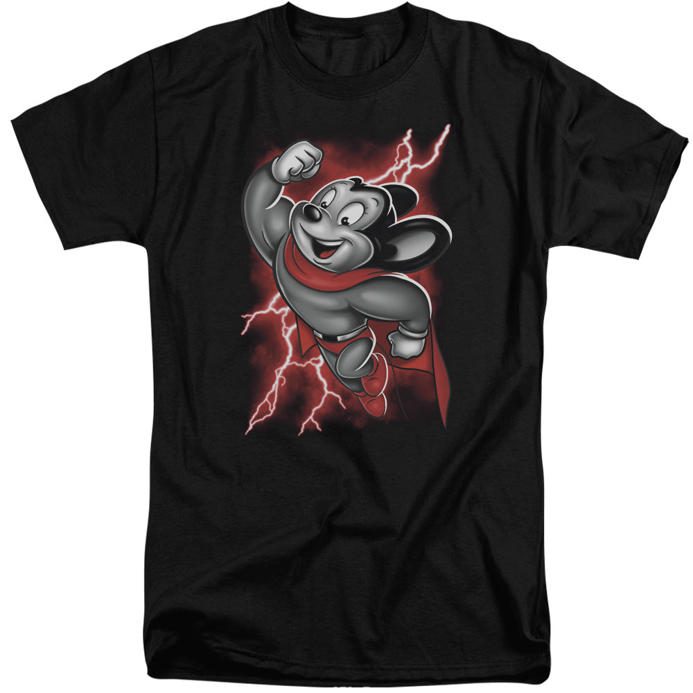 MIGHTY MOUSE : MIGHTY STORM S\S ADULT TALL BLACK XL