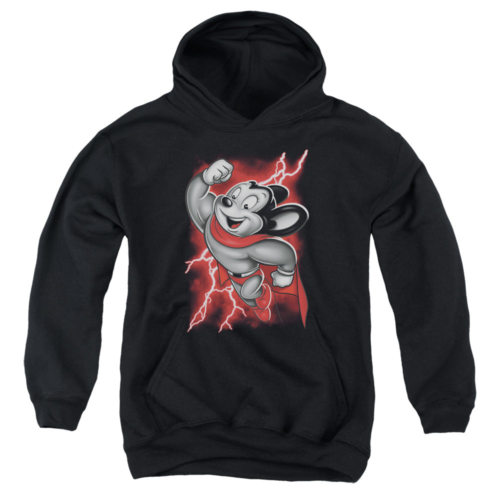 MIGHTY MOUSE : MIGHTY STORM YOUTH PULL OVER HOODIE BLACK LG