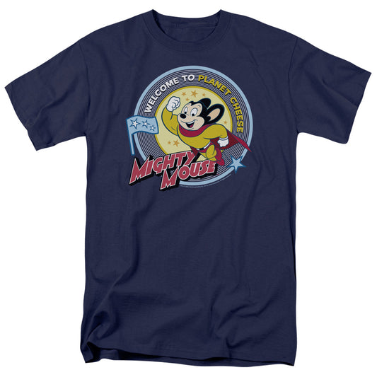 MIGHTY MOUSE : PLANET CHEESE S\S ADULT 18\1 NAVY 3X