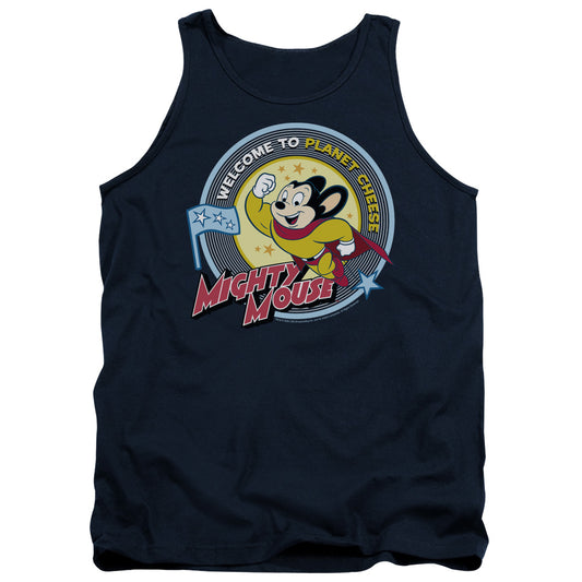 MIGHTY MOUSE : PLANET CHEESE ADULT TANK NAVY 2X