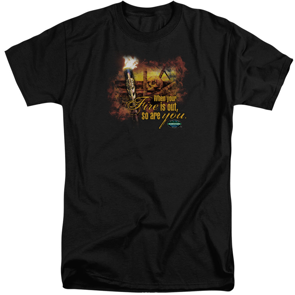 SURVIVOR : FIRE'S OUT S\S ADULT TALL BLACK XL