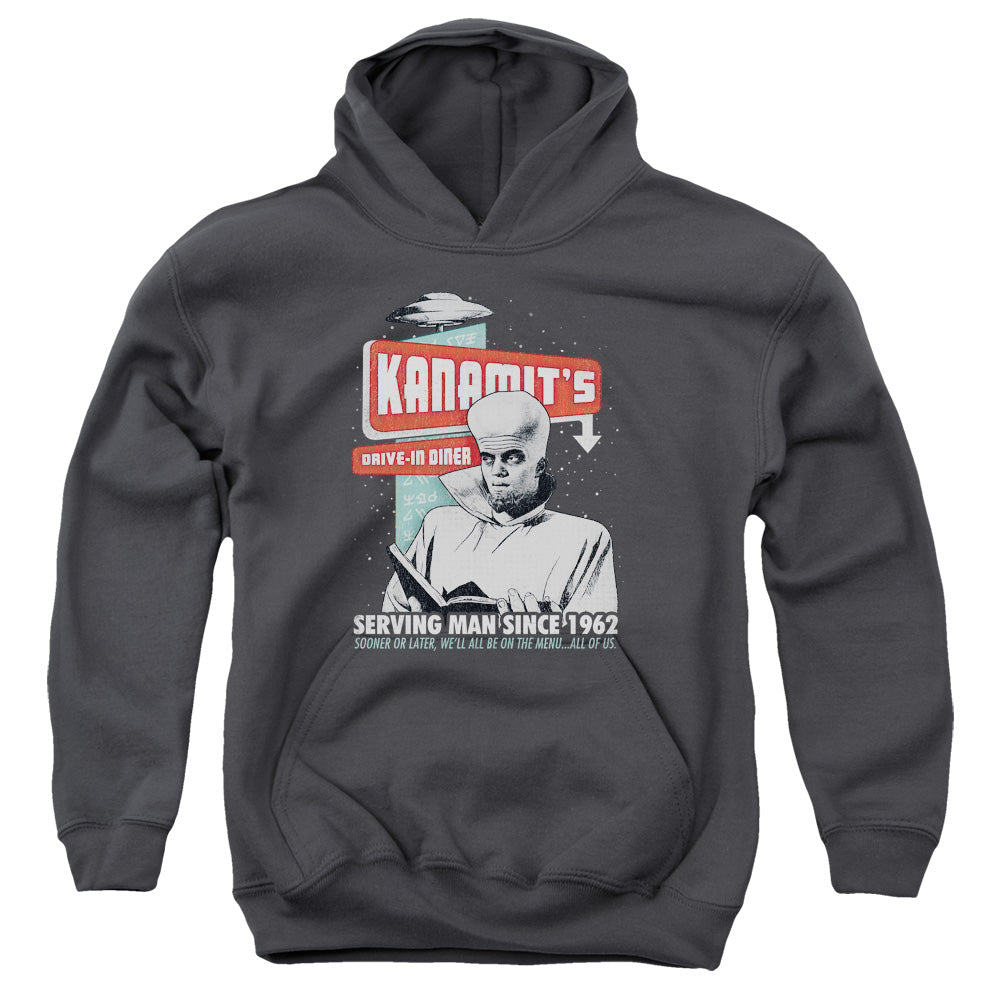 TWILIGHT ZONE : KANAMIT'S DINER YOUTH PULL OVER HOODIE Charcoal LG