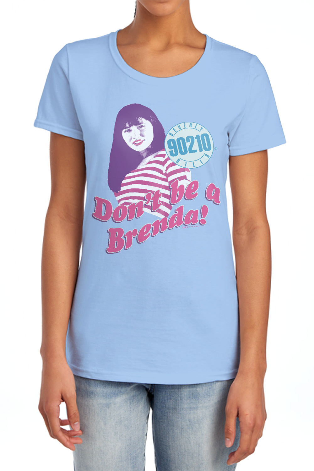 90210 : DON'T BE A BRENDA S\S WOMENS TEE LIGHT BLUE SM