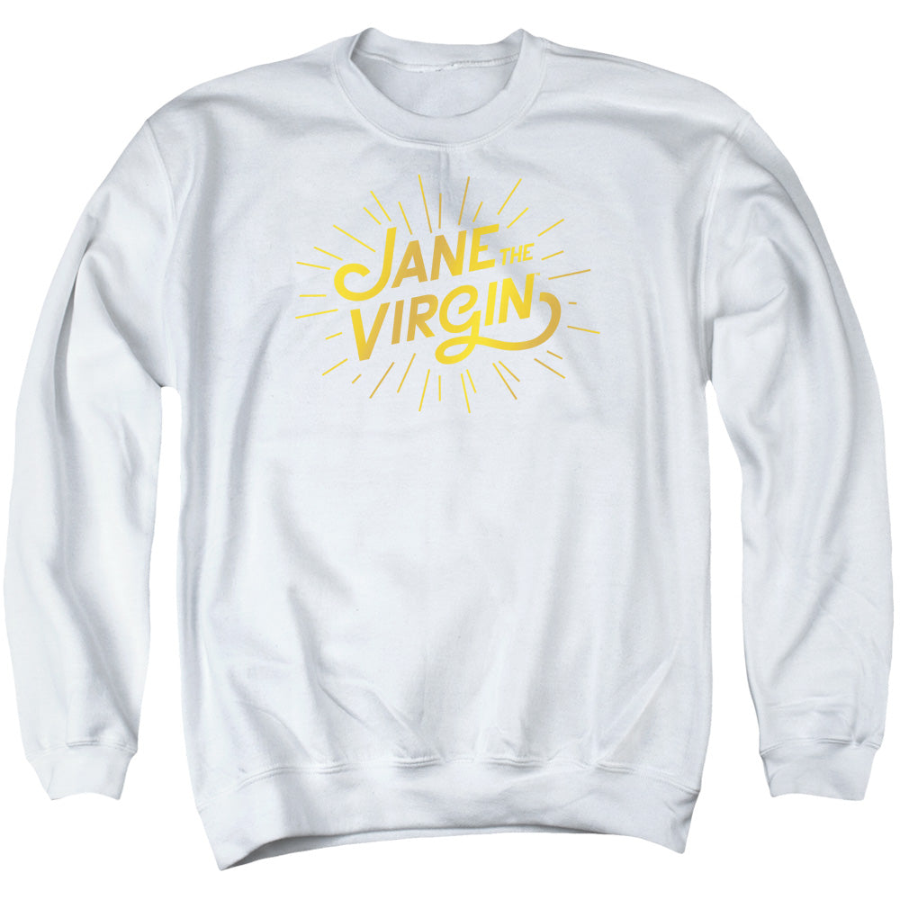 JANE THE VIRGIN : GOLDEN LOGO ADULT CREW NECK SWEATSHIRT WHITE 3X