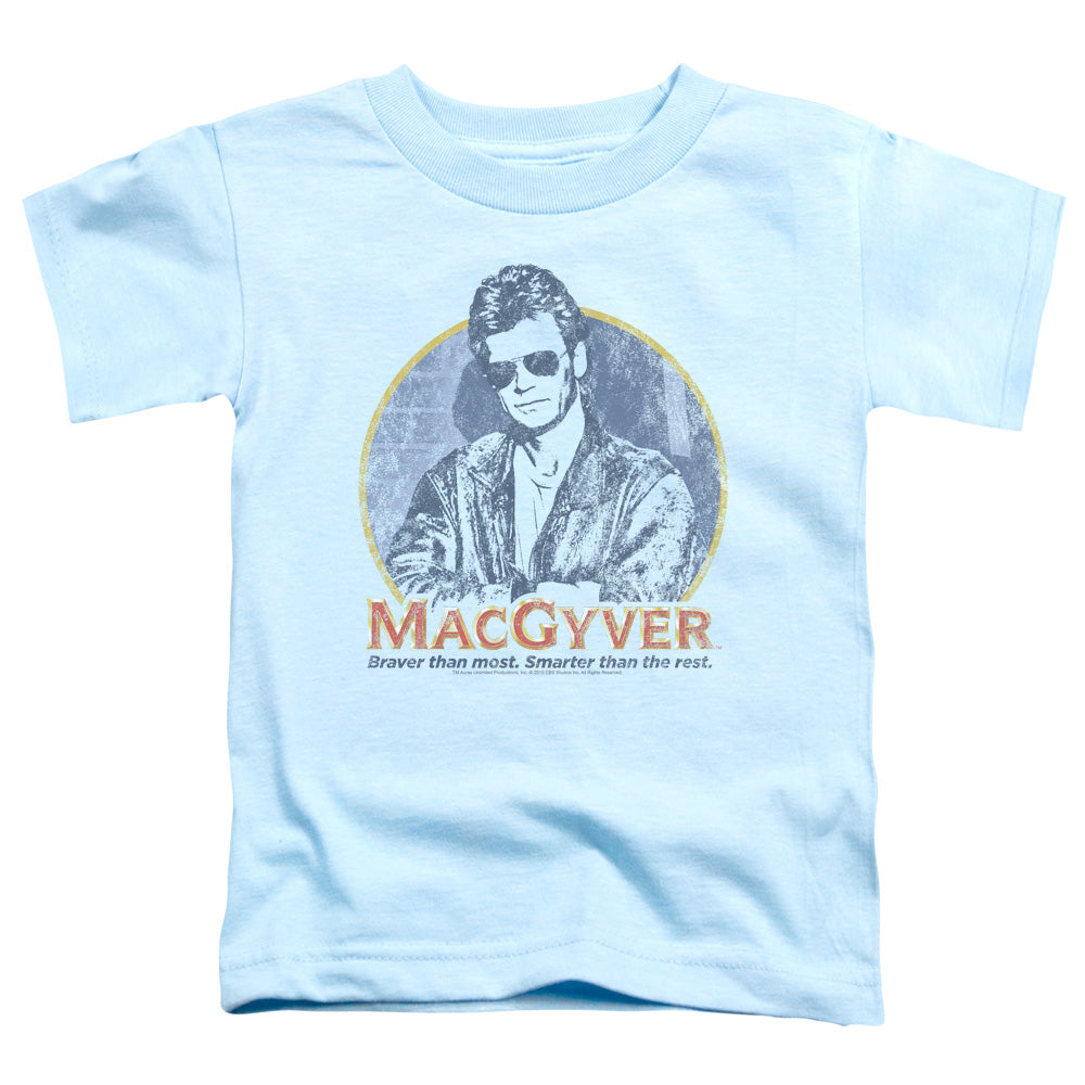 MACGYVER : TITLE S\S TODDLER TEE Light Blue SM (2T)