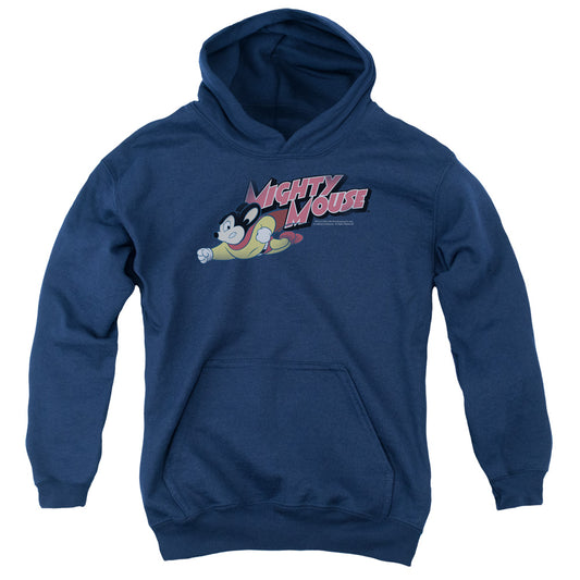 MIGHTY MOUSE : MIGHTY RETRO YOUTH PULL OVER HOODIE NAVY XL