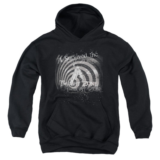 TWILIGHT ZONE : I SURVIVED THE YOUTH PULL OVER HOODIE BLACK LG