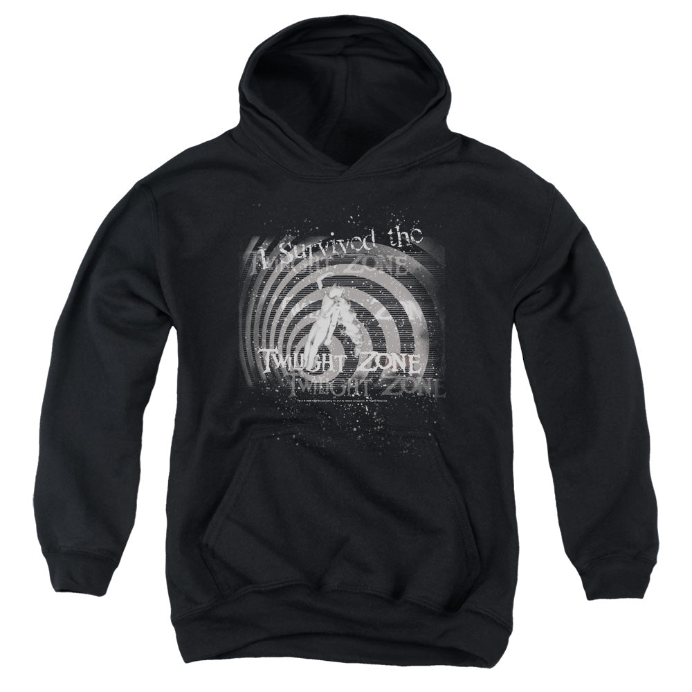 TWILIGHT ZONE : I SURVIVED THE YOUTH PULL OVER HOODIE BLACK MD