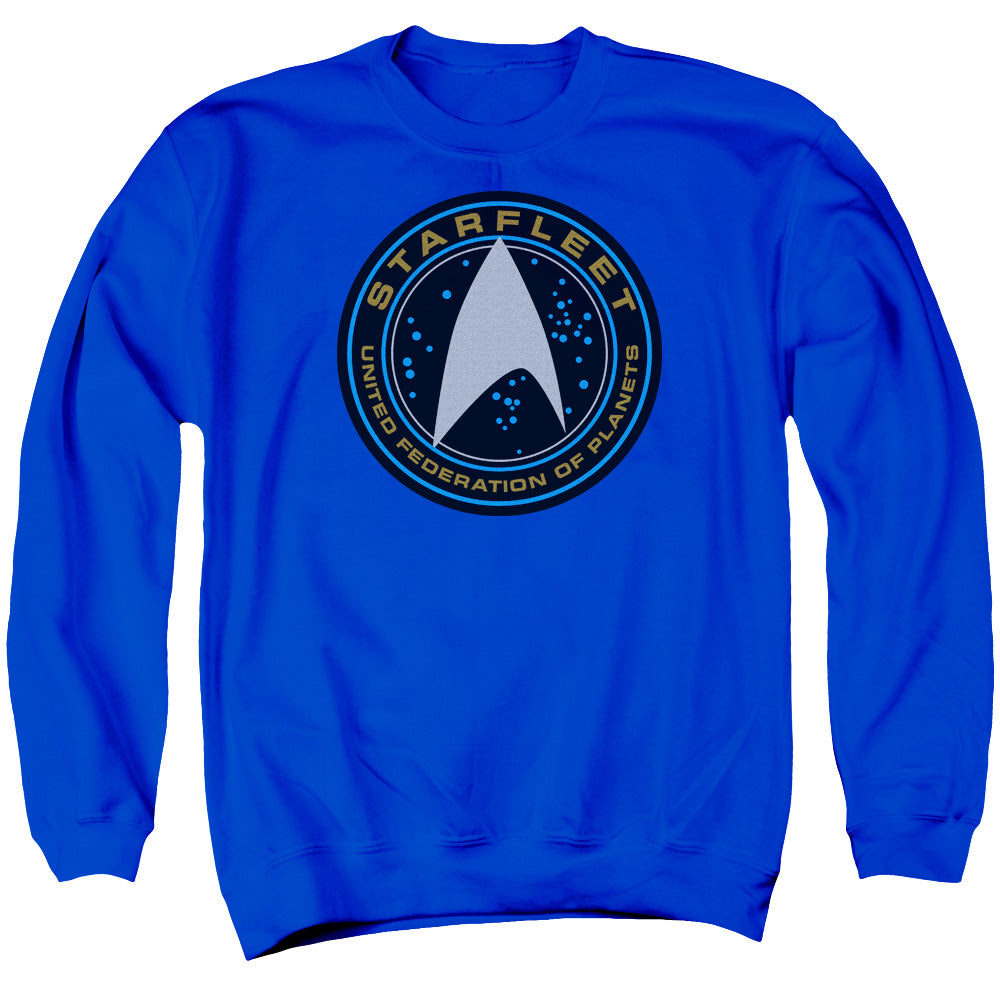 STAR TREK BEYOND : STARFLEET PATCH ADULT CREW SWEAT Royal Blue 2X