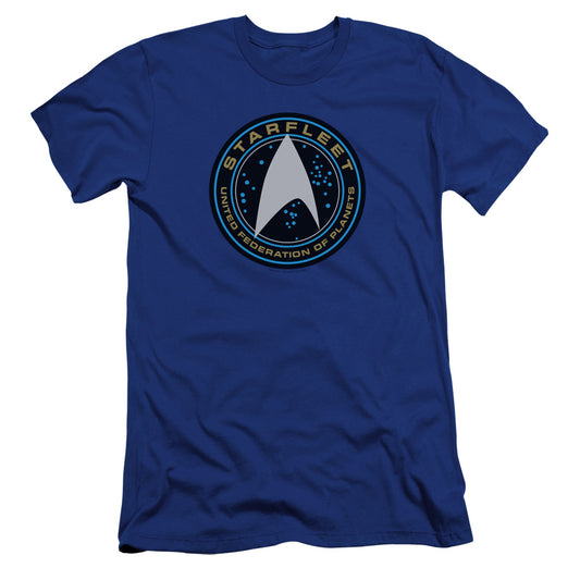 STAR TREK BEYOND : STARFLEET PATCH PREMUIM CANVAS ADULT SLIM FIT 30\1 Royal Blue 2X