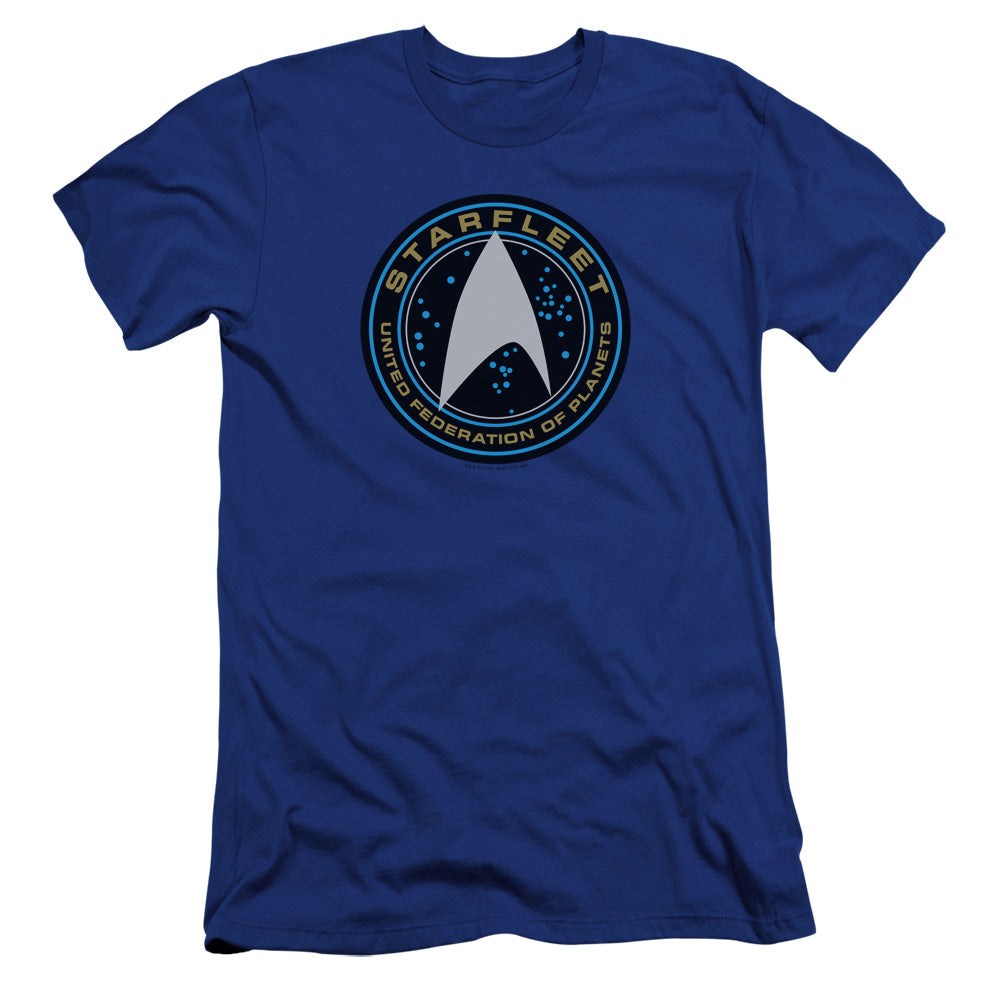 STAR TREK BEYOND : STARFLEET PATCH PREMUIM CANVAS ADULT SLIM FIT 30\1 Royal Blue XL