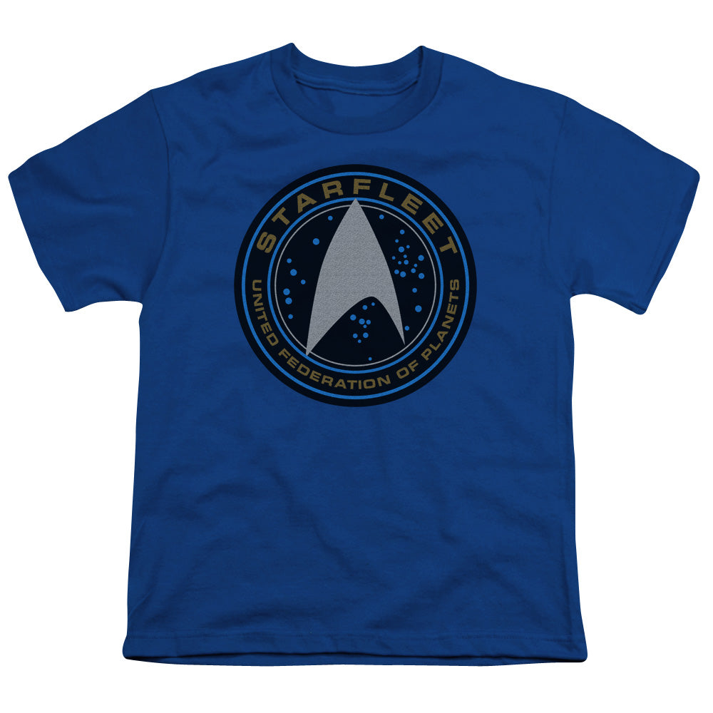 STAR TREK BEYOND : STARFLEET PATCH S\S YOUTH 18\1 Royal Blue LG