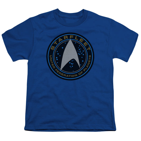 STAR TREK BEYOND : STARFLEET PATCH S\S YOUTH 18\1 Royal Blue LG