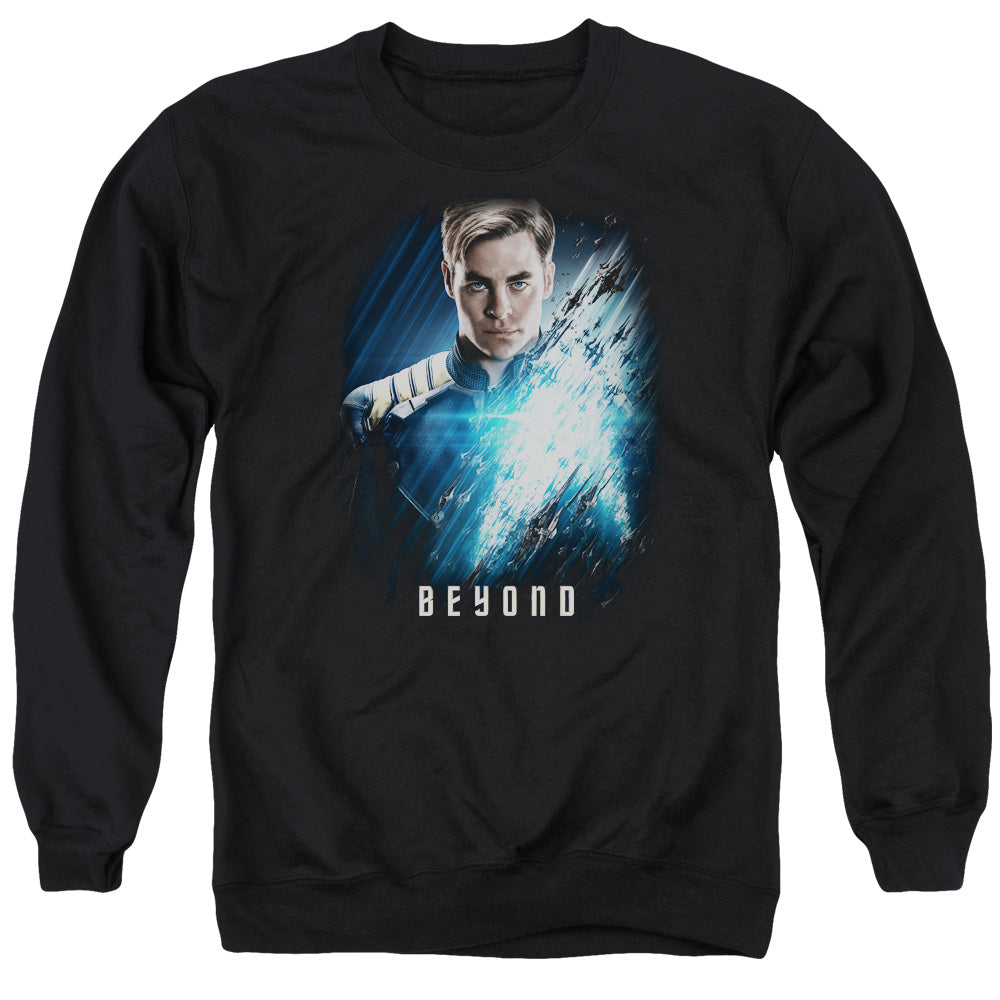 STAR TREK BEYOND : KIRK POSTER ADULT CREW SWEAT Black MD