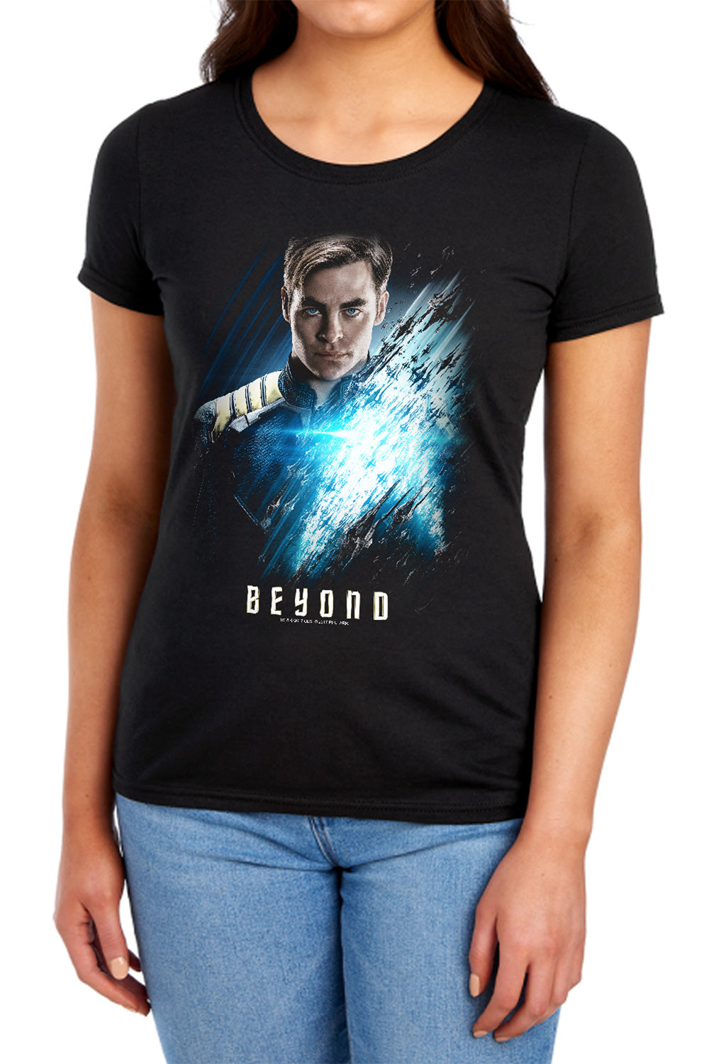 STAR TREK BEYOND : KIRK POSTER WOMENS SHORT SLEEVE Black 2X