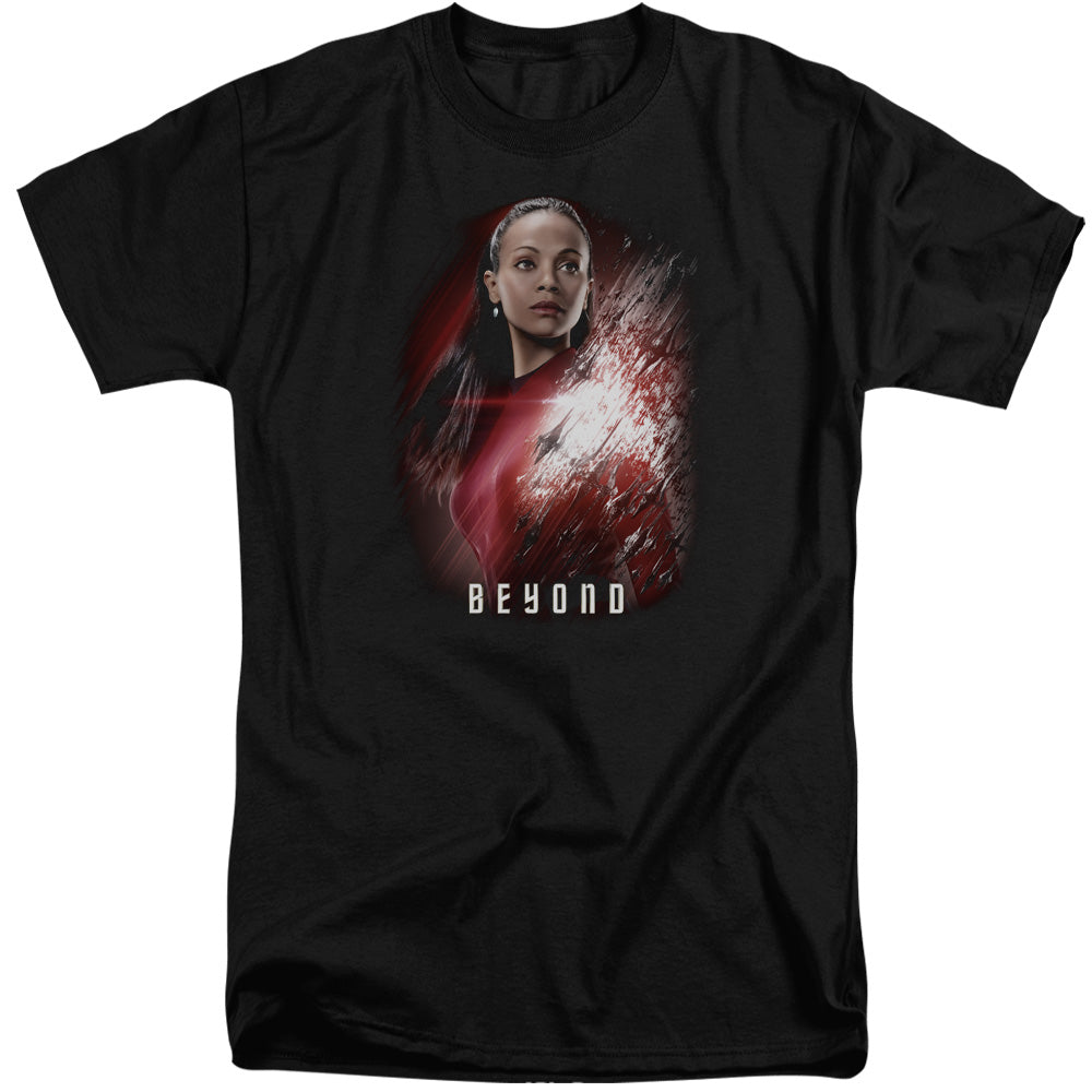 STAR TREK BEYOND : UHURA POSTER ADULT TALL FIT SHORT SLEEVE Black 2X