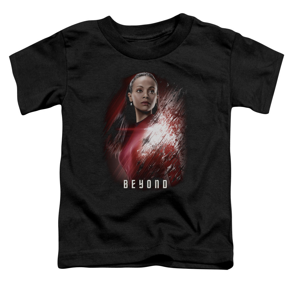 STAR TREK BEYOND : UHURA POSTER S\S TODDLER TEE Black LG (4T)