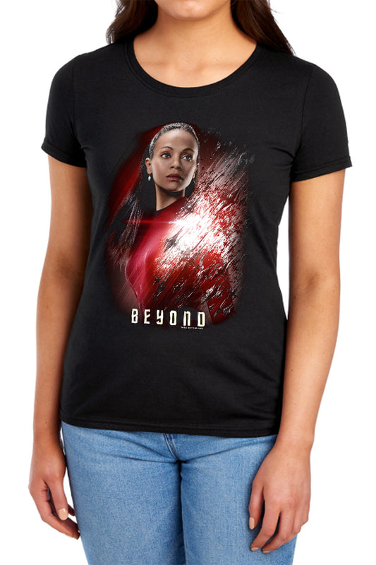 STAR TREK BEYOND : UHURA POSTER WOMENS SHORT SLEEVE Black 2X