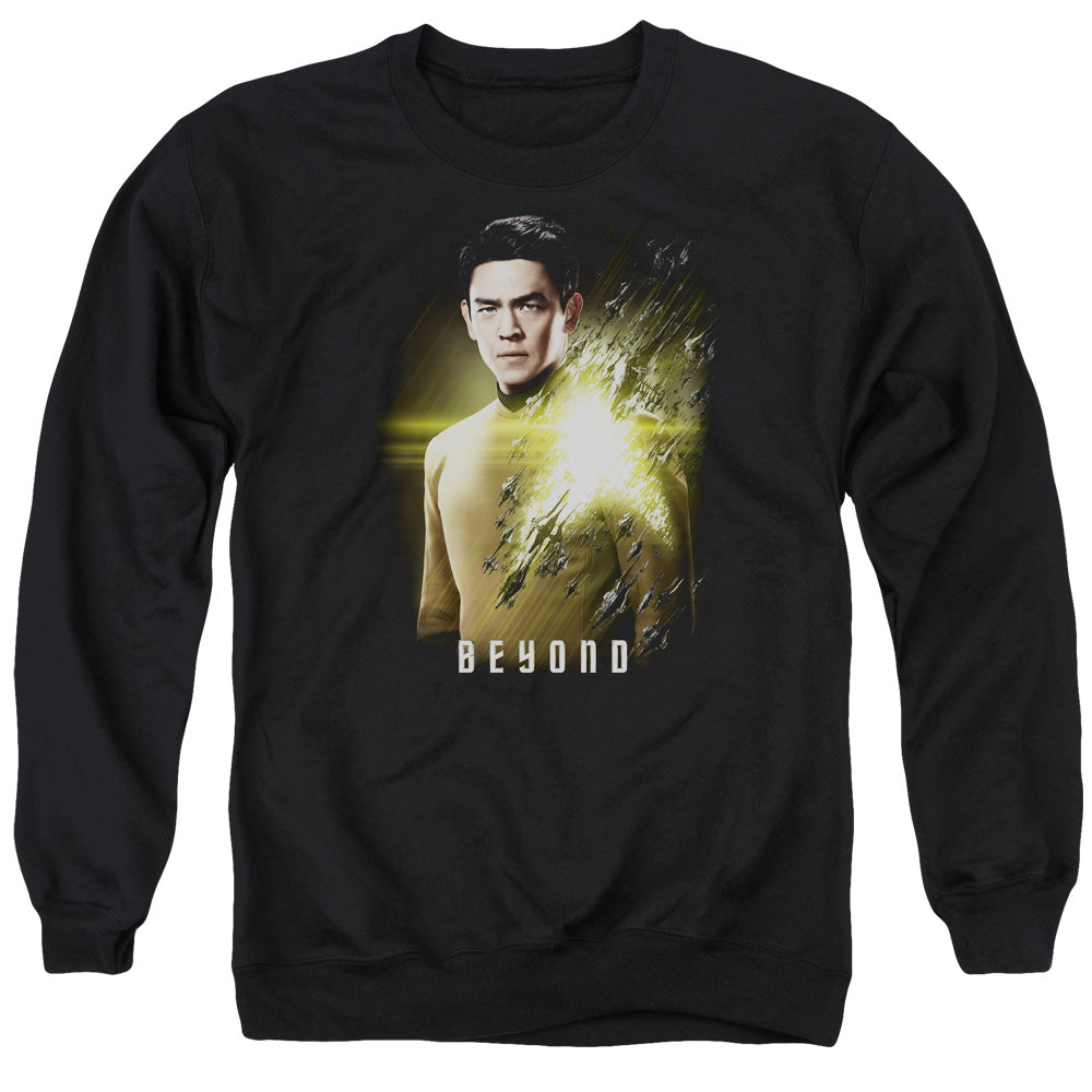 STAR TREK BEYOND : SULU POSTER ADULT CREW SWEAT Black 2X