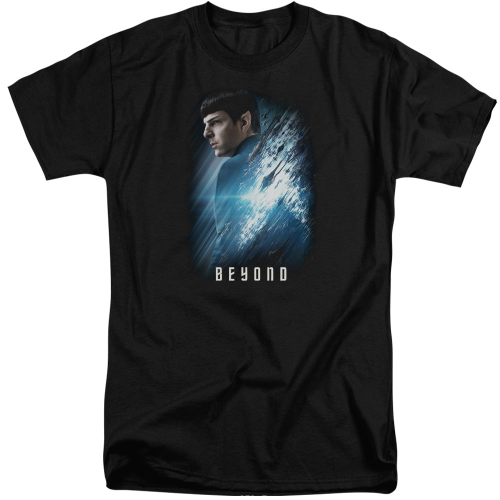 STAR TREK BEYOND : SPOCK POSTER ADULT TALL FIT SHORT SLEEVE Black 2X