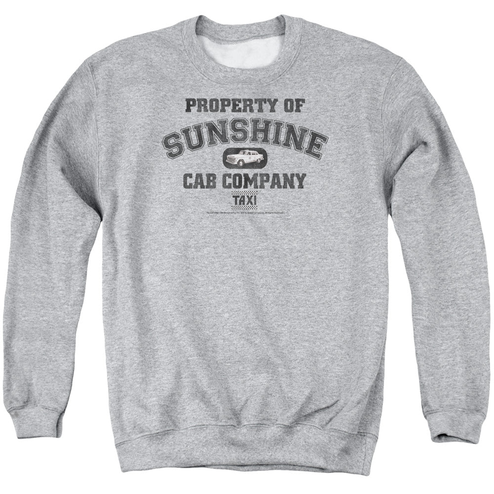 TAXI : PROPERTY OF SUNSHINE CAB ADULT CREW NECK SWEATSHIRT ATHLETIC HEATHER XL