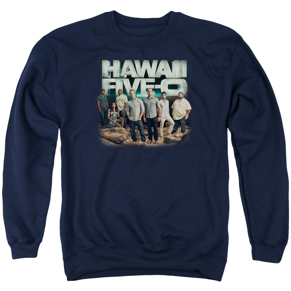 HAWAII 5 0 : CAST ADULT CREW SWEAT Navy MD