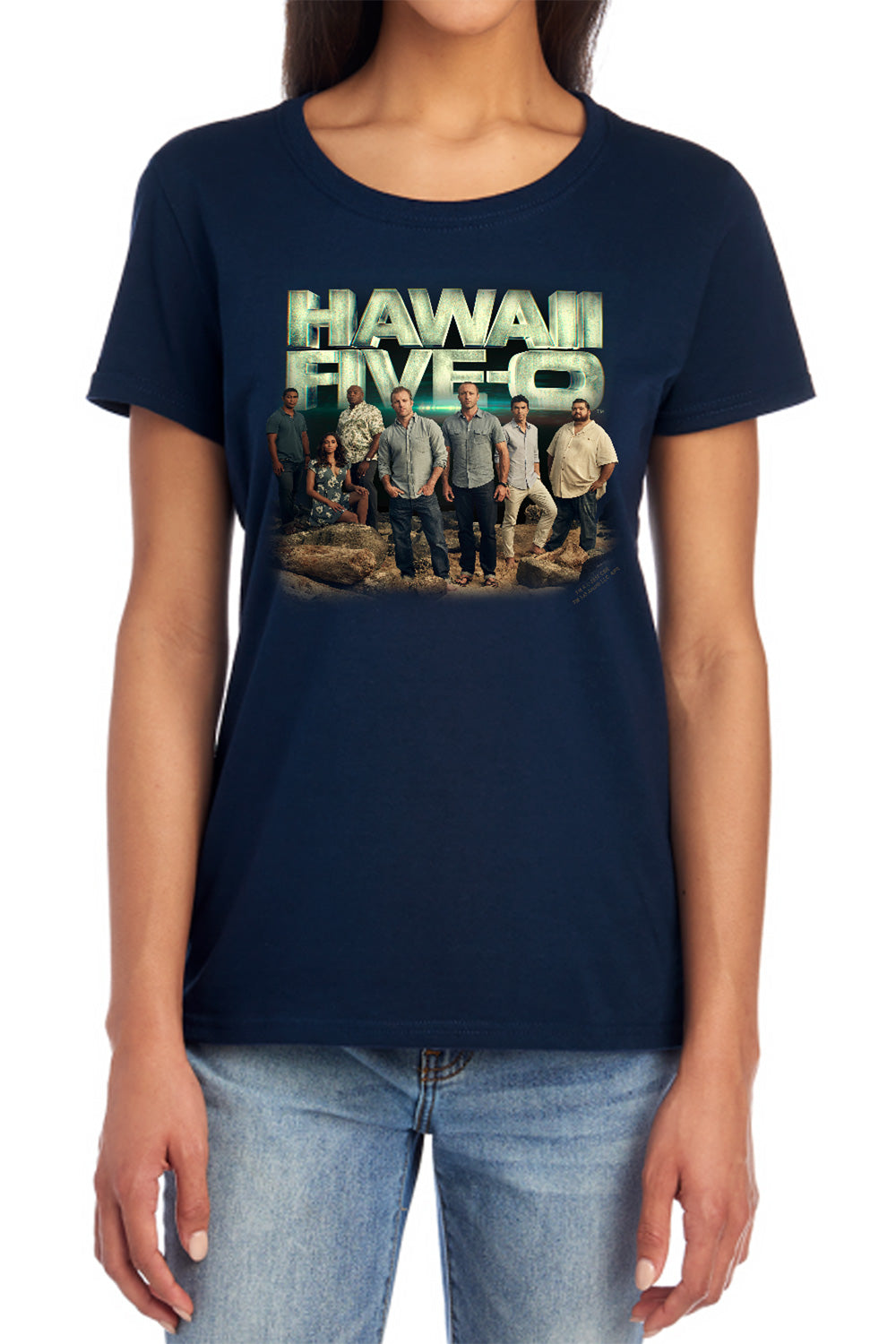 HAWAII 5 0 : CAST WOMENS SHORT SLEEVE Navy 2X