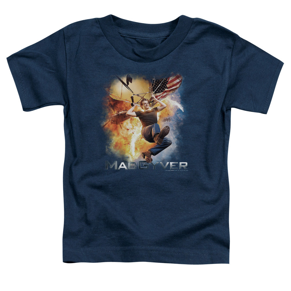 MACGYVER : PARACHUTE S\S TODDLER TEE Navy SM (2T)