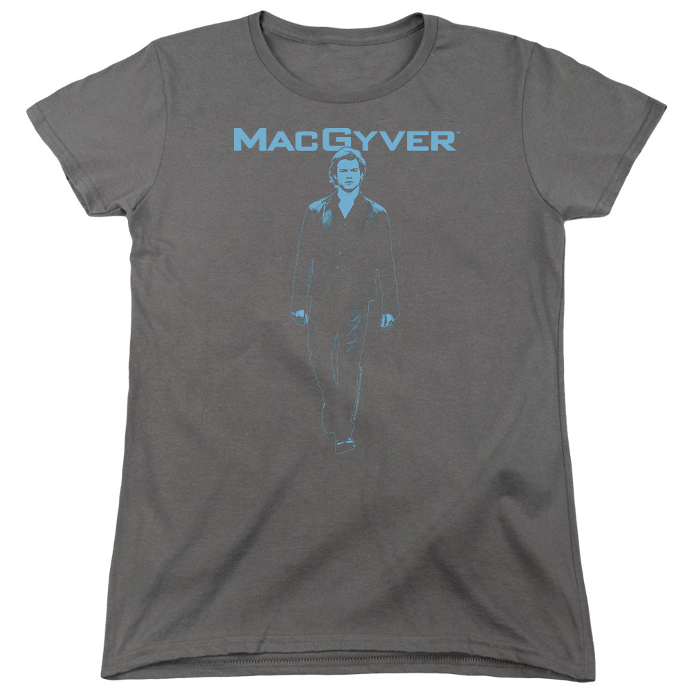 MACGYVER : MONO BLUE WOMENS SHORT SLEEVE Charcoal 2X